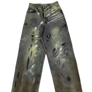 BALENCIAGA STAINED GRAFFITI JEANS