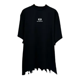 balenciaga ripped logo tee