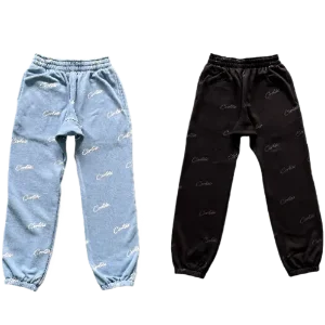 CORTEIZ SWEATPANTS BABY BLUE- BLACK