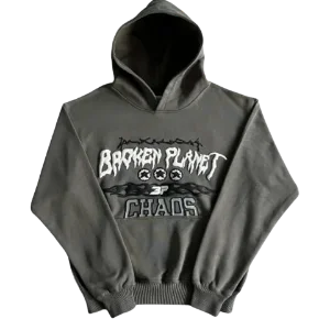 Broken Planet Hoodie Grey Chaos