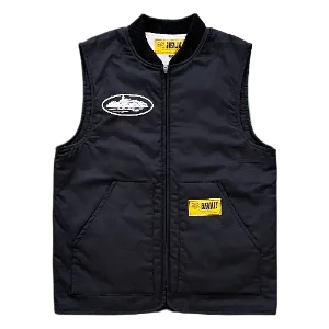 Corteiz Vest Guerillaz Quilted bLACK
